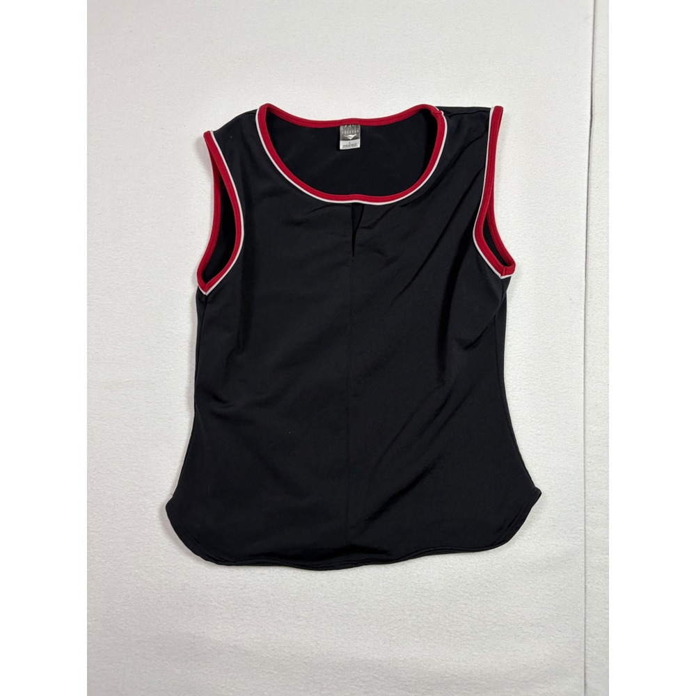 Cheetah Womens Black Sleeveless Athletic Tank Top Red White Trim Size L USA Made